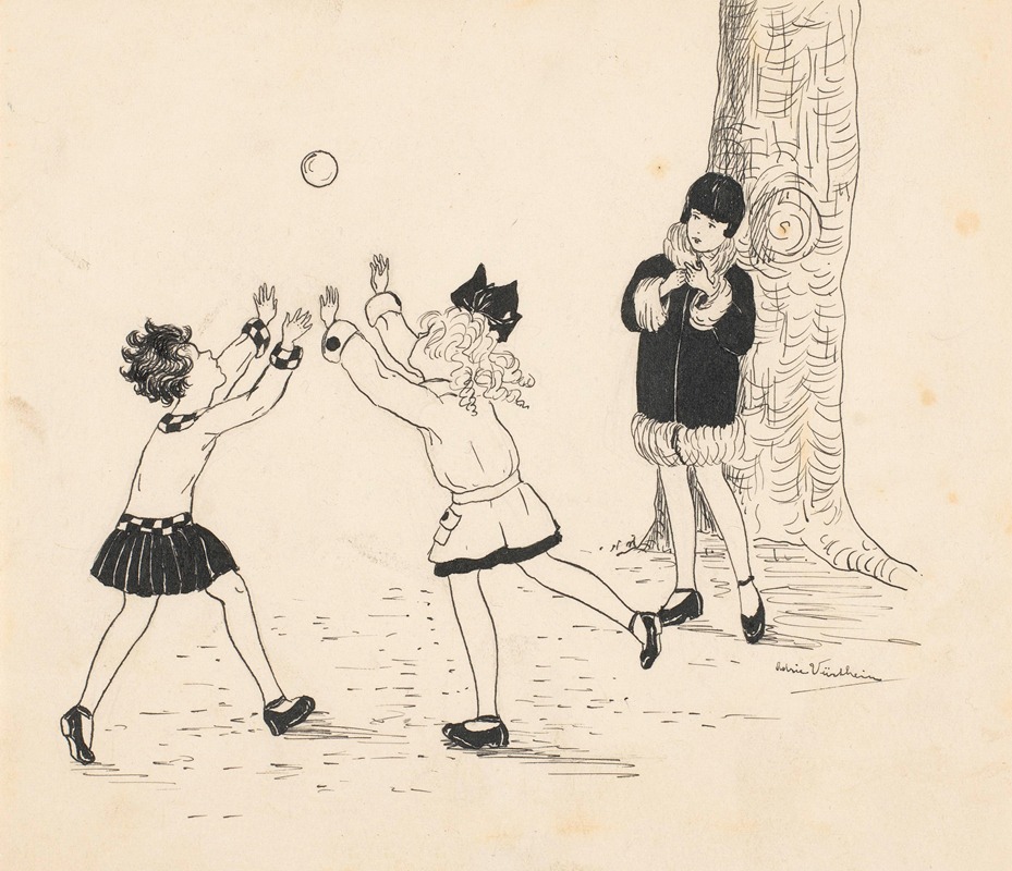 Adrie Vürtheim - Meisjes spelen met bal