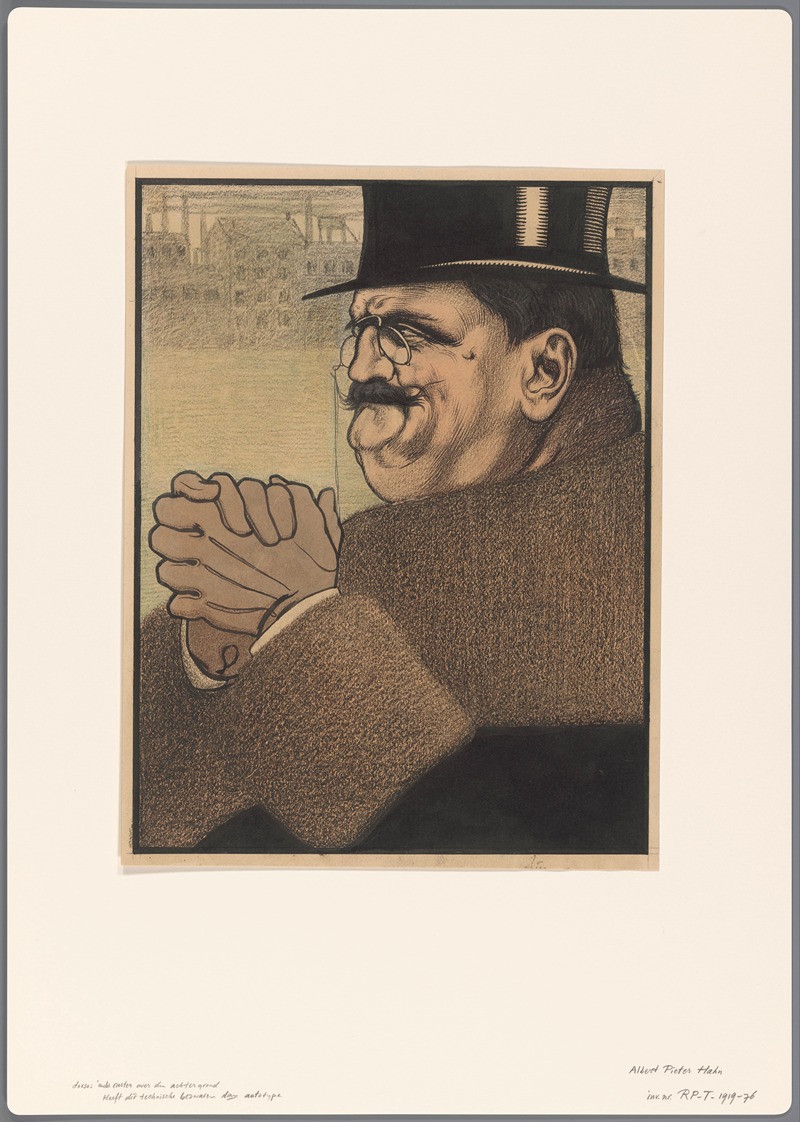 Albert Hahn - Ontwerp voor een politieke spotprent de kapitalist