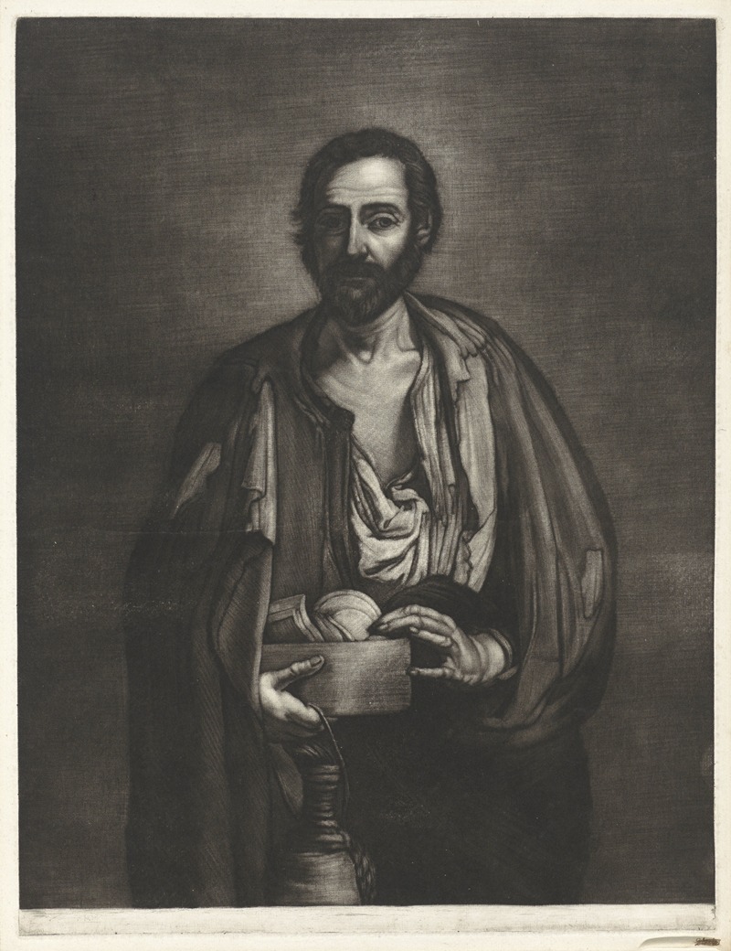 Bernard Vaillant - Beggar philosopher with wooden bowl and wine bottle