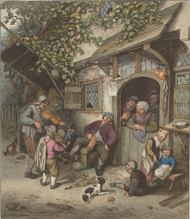 Cornelis Ploos van Amstel - Vioolspeler voor een herberg