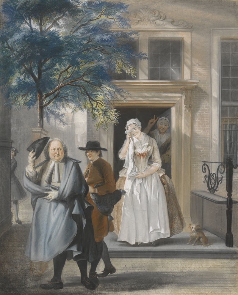 Cornelis Troost - ‘De geveinsde droefheid’ eerste bedrijf, elfde toneel van het blijspel ‘De ontdekte schijndeugd’ van David Lingelbach