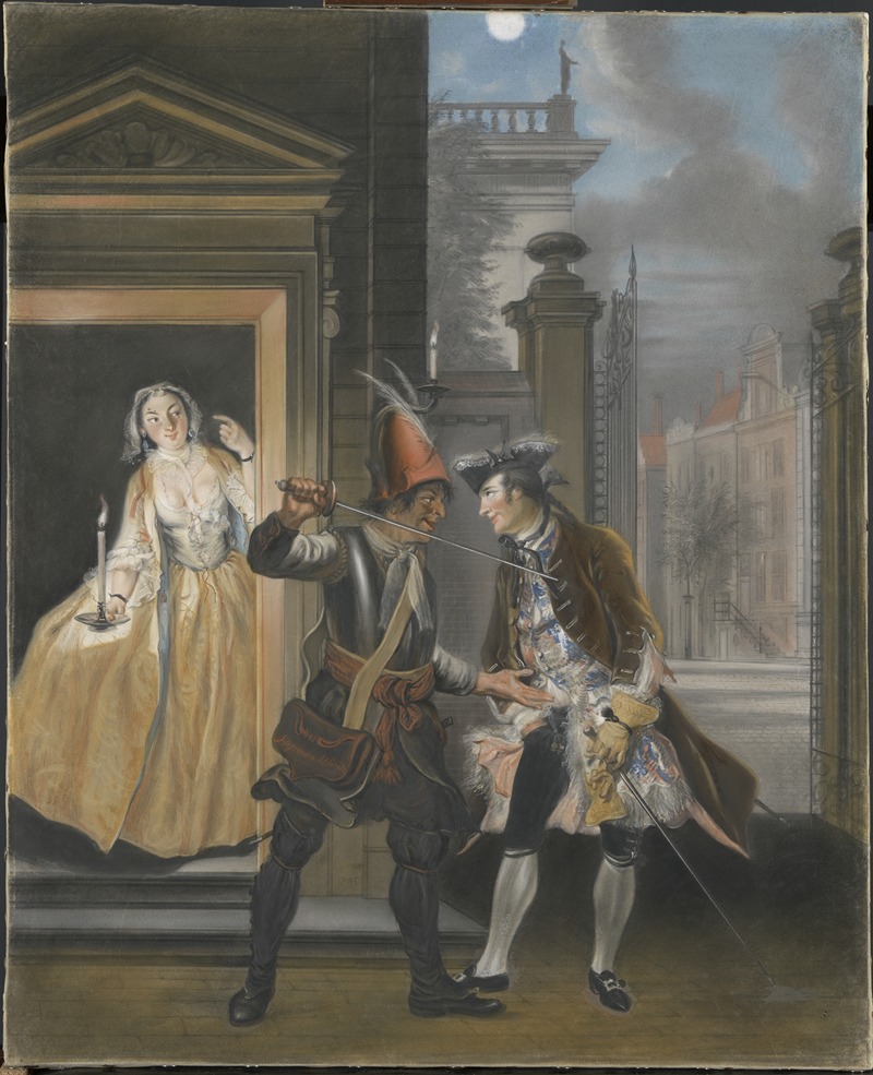Cornelis Troost - De omkopingsscène uit het tweede bedrijf van het blijspel ‘Hopman Ulrich of de bedrogen gierigheid’ van Johan van Paffenrode (1661)