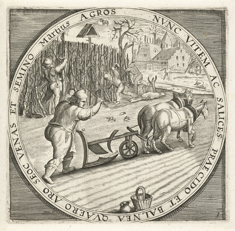 Crispijn van de Passe the Elder - The month of March, plowing