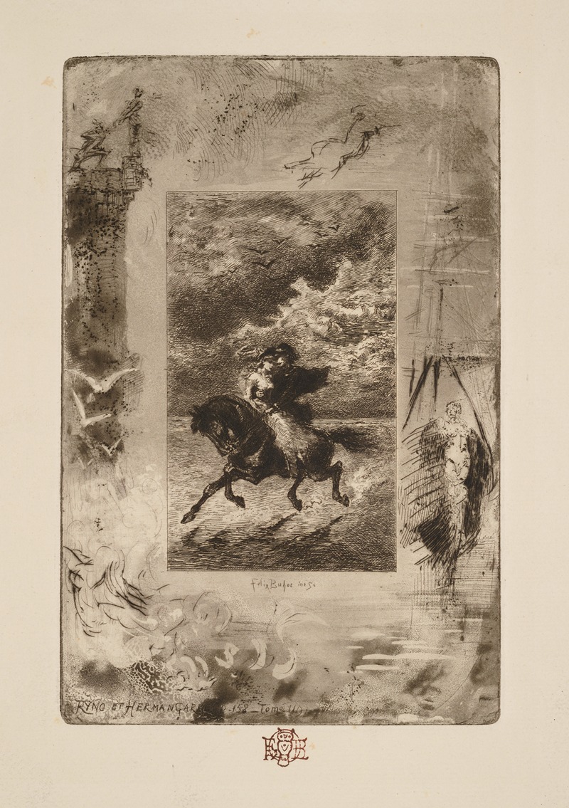 Félix Hilaire Buhot - Ryno and Hermangarde, from An Old Mistress