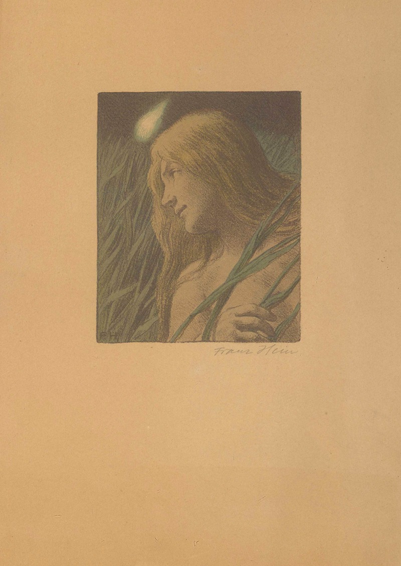 Franz Hein - Bild einer Nixe mit Gräsern