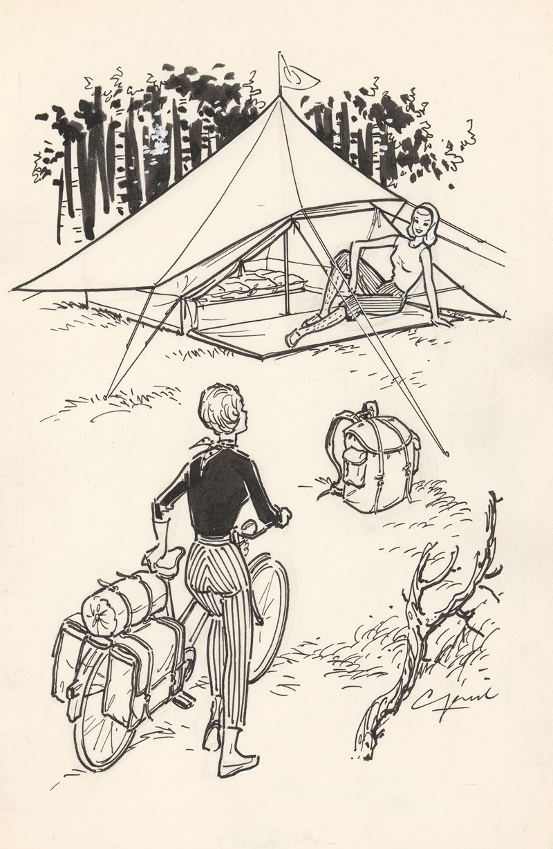 Gerard - Zittende vrouw voor een tent