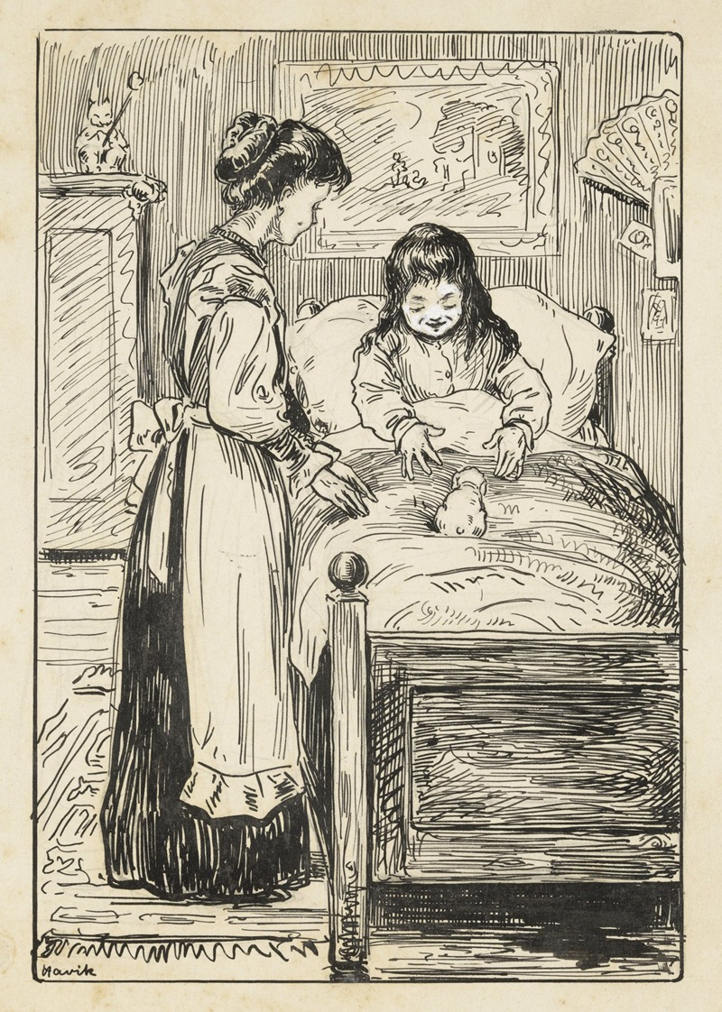 Havik - Meisje met konijn op bed