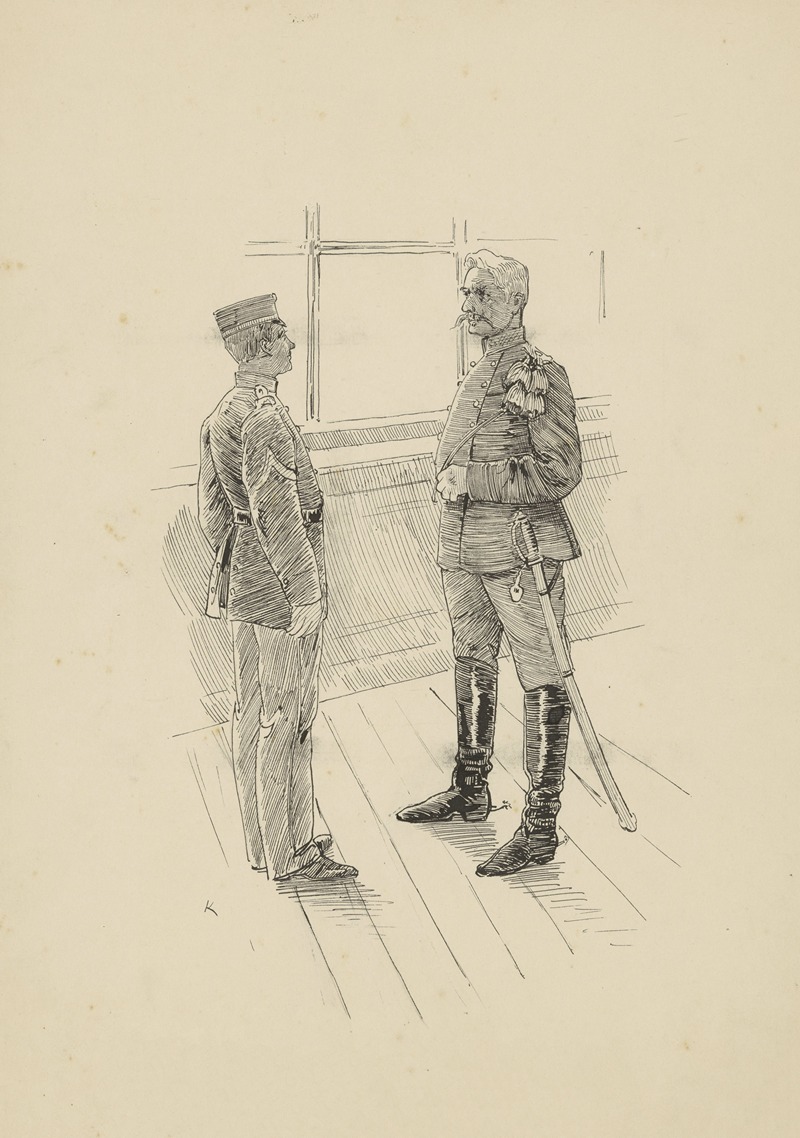 Heinrich M. Krabbé - Militair in gesprek met Fourier