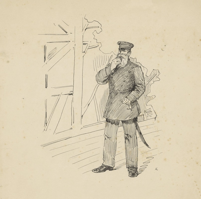 Heinrich M. Krabbé - Militair nipt aan een glas cognac