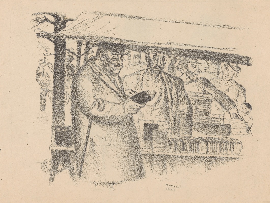 Henk Henriët - Boekenkraam op een markt