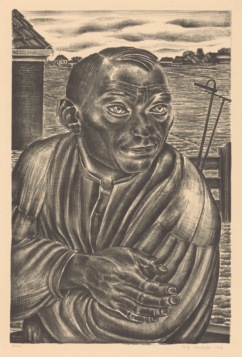 Henk Henriët - Boer in landschap