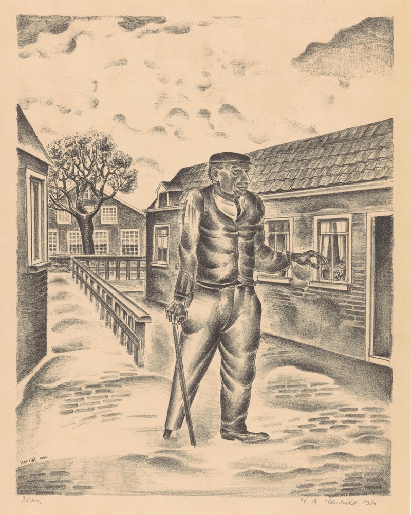 Henk Henriët - Man met houten been en wandelstok