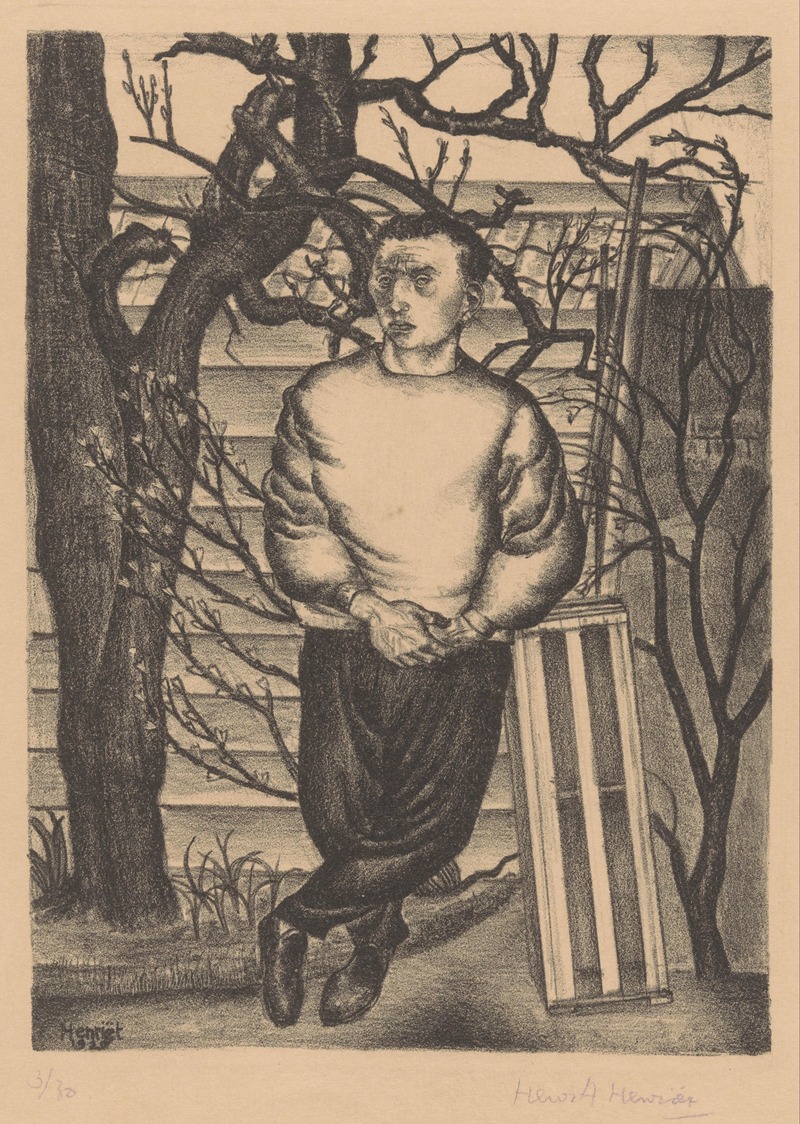Henk Henriët - Man staand bij een boom
