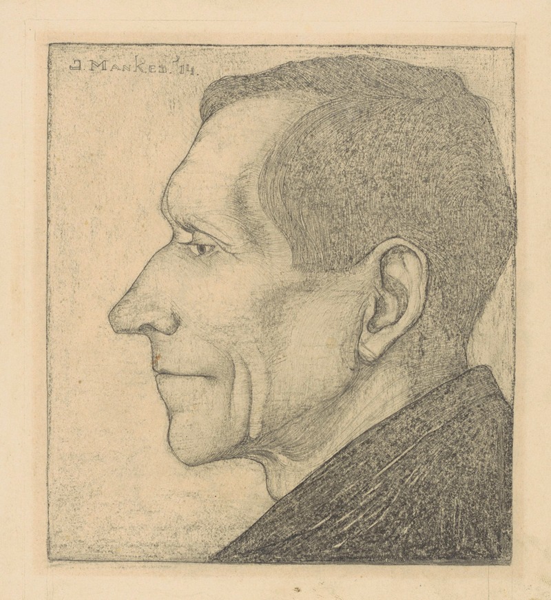 Jan Mankes - Vader Mankes, in profiel naar links