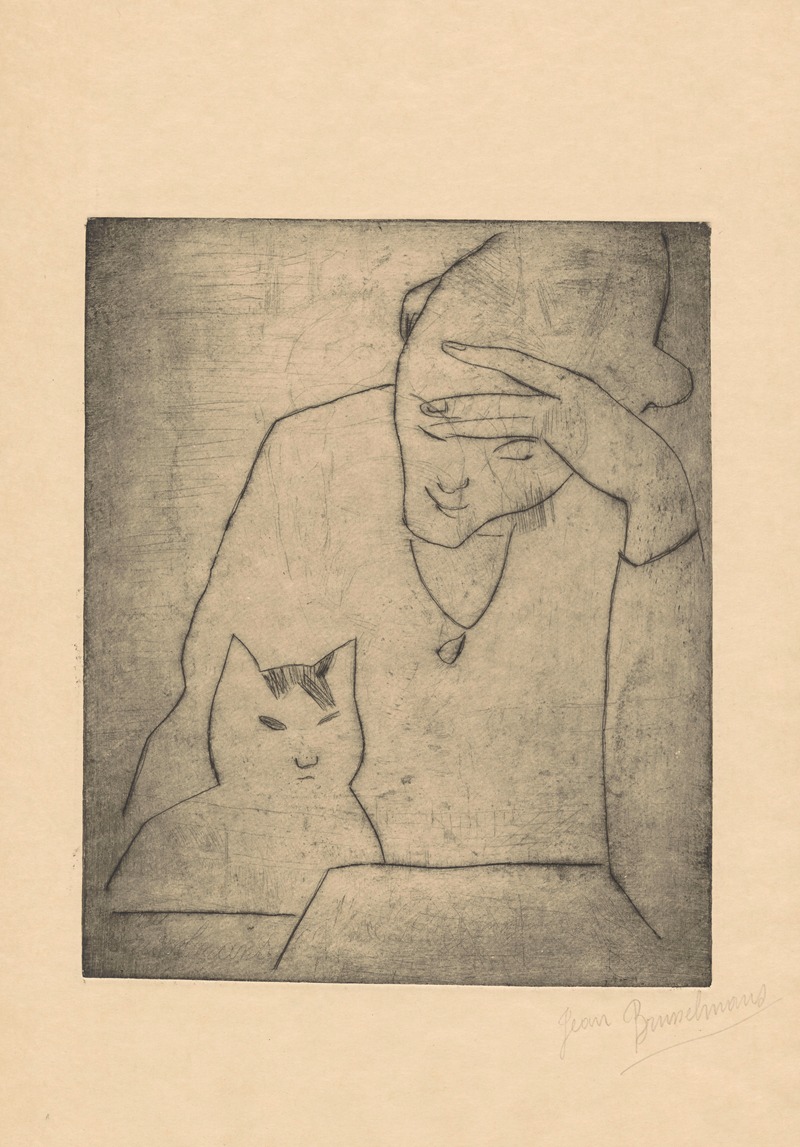 Jean Brusselmans - Woman and cat