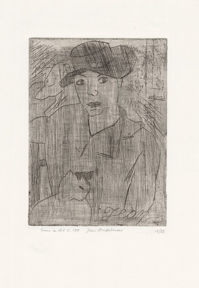 Jean Brusselmans - Woman with cat I