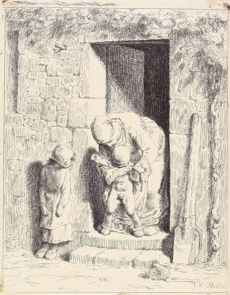 Jean-François Millet - The Maternal Precaution