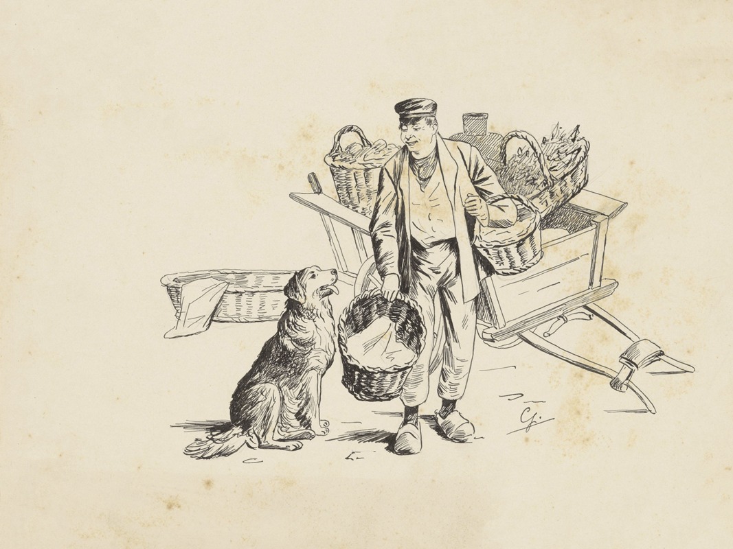 Johan Georg Gerstenhauer Zimmerman - Man bij een kar