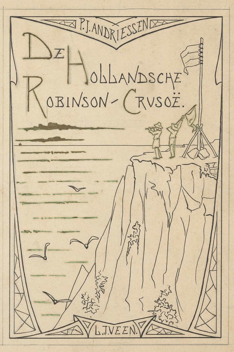 Marten Toonder - Bandontwerp voor P.J. Andriessen, De Hollandsche Robinson Crusoë