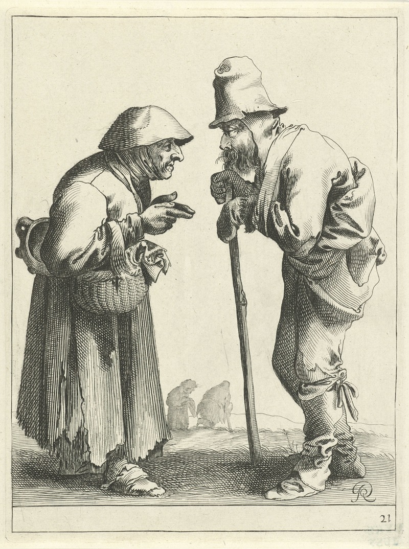 Pieter Jansz. Quast - Twee bedelaars in conversatie