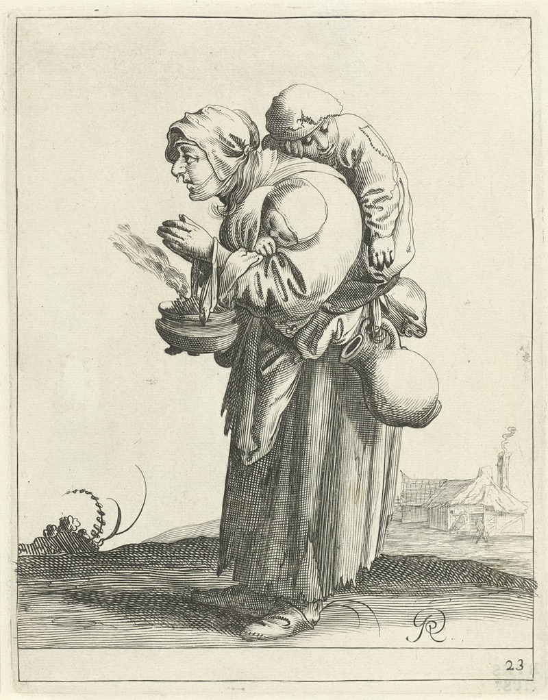 Pieter Jansz. Quast - Bedelaarster met kinderen
