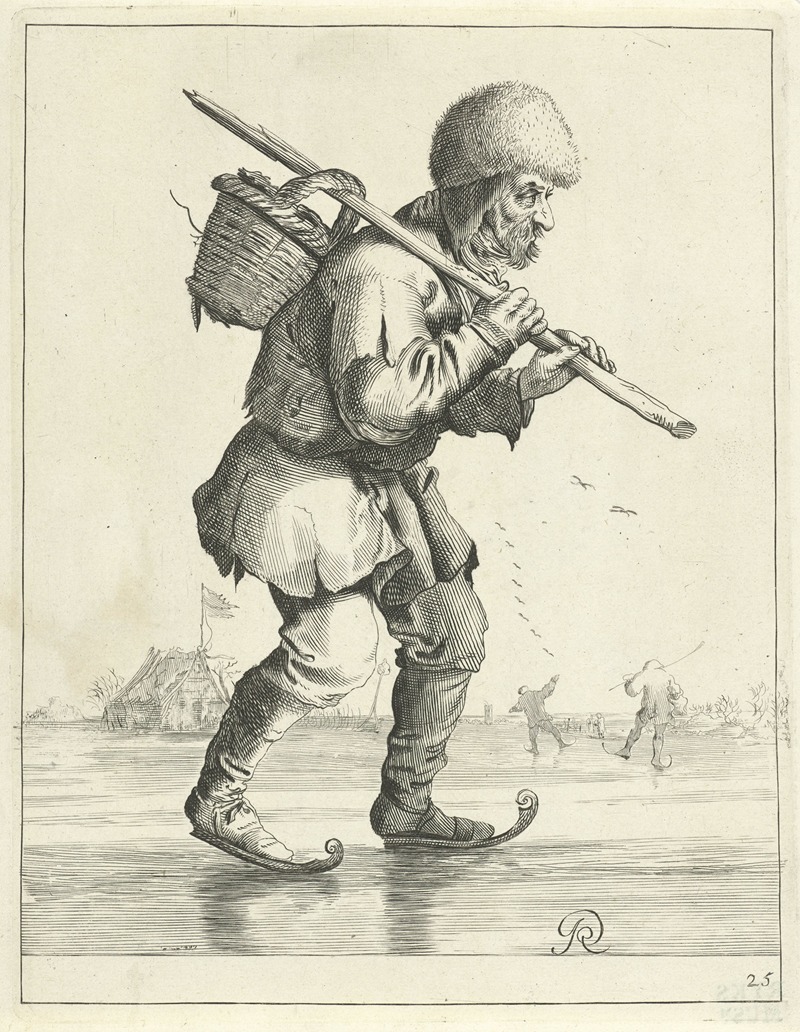 Pieter Jansz. Quast - Schaatsende boer