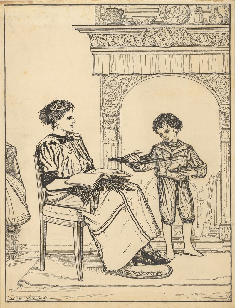 Willem Pothast - Jongen met schoen en roede
