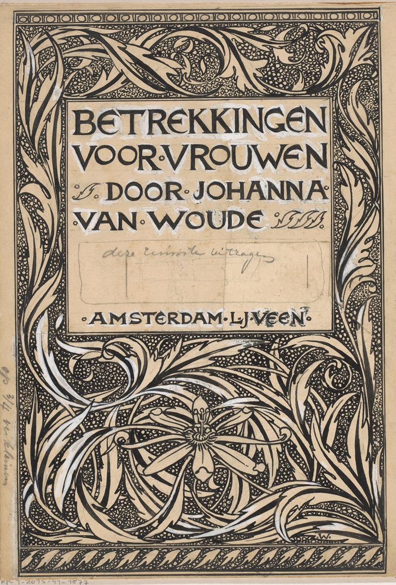 Willem Wenckebach - Bandontwerp voor Johanna van Woude, Betrekkingen voor vrouwen