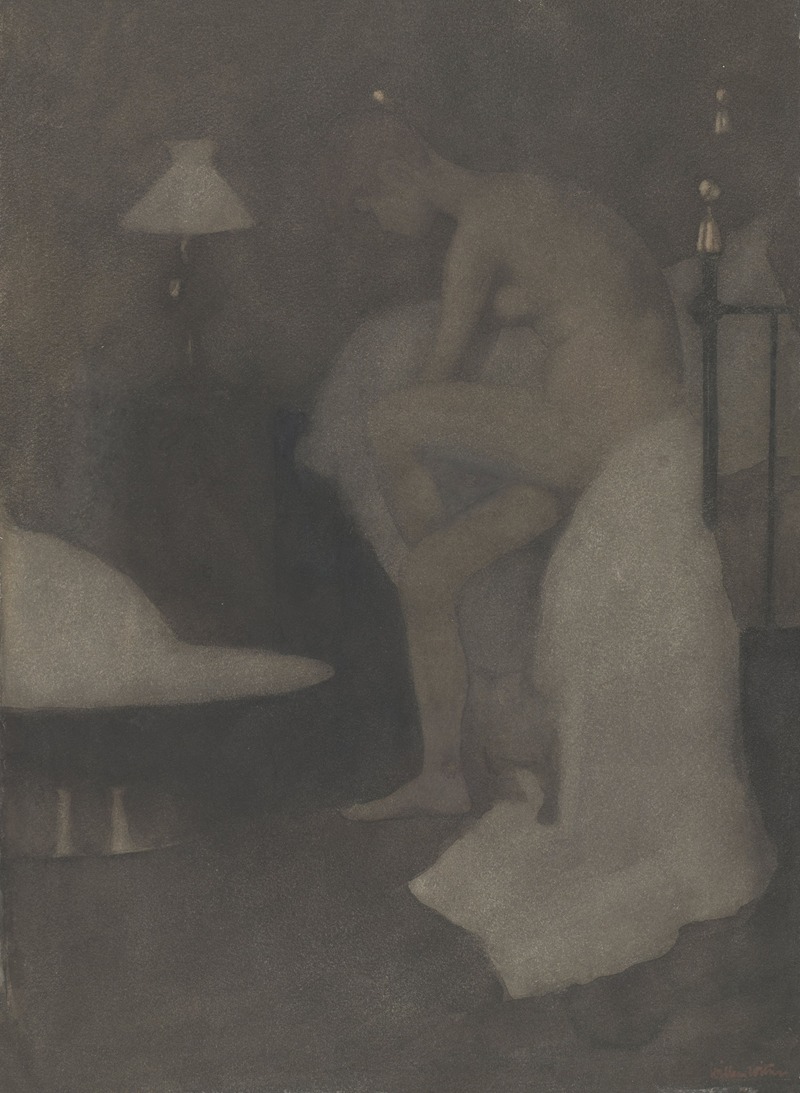 Willem Witsen - Naakte vrouw, zittend op de rand van het bed