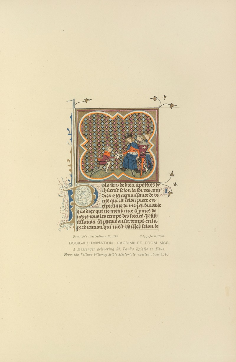 Bernard Quaritch - A Messenger delivering St. Paul’s Epistles to Titus; about