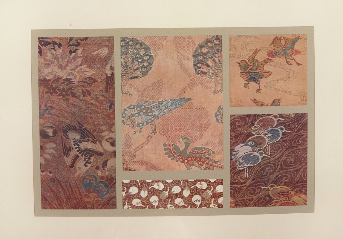 Maurice Pillard Verneuil - Plantes et oiseaux ; paons stylisés ; fruits ; oiseaux ; grues sur des flots stylisés