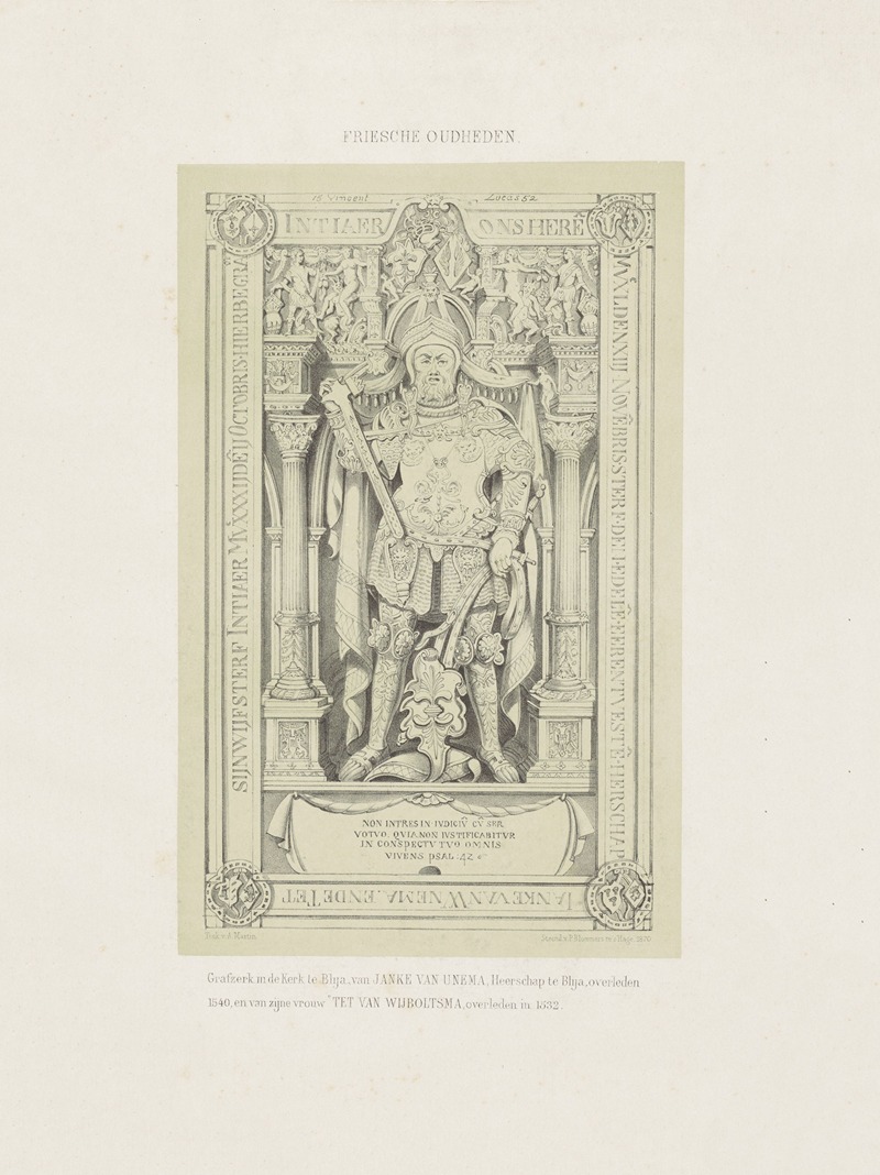 Albert Martin - Grafzerk in de kerk van Blija Grafzerk in de kerk te Blija, van Janke van Unema