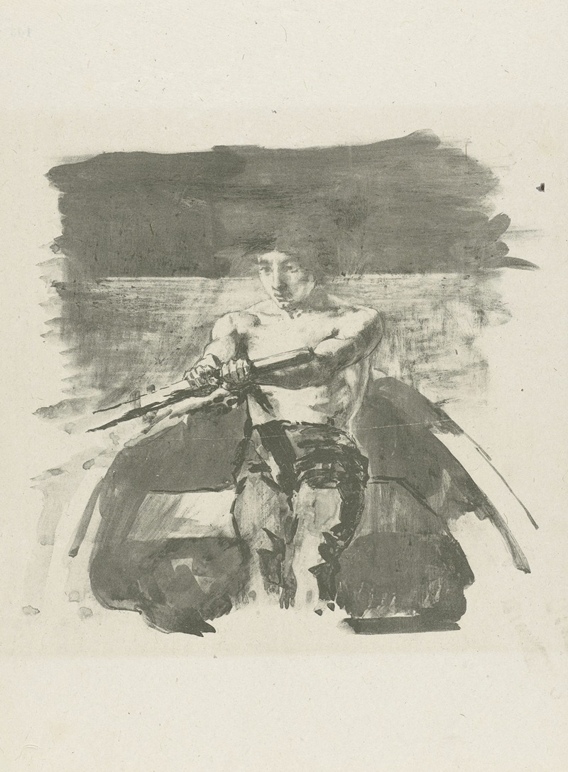 Alexandre Lunois - Boy rowing in rowboat
