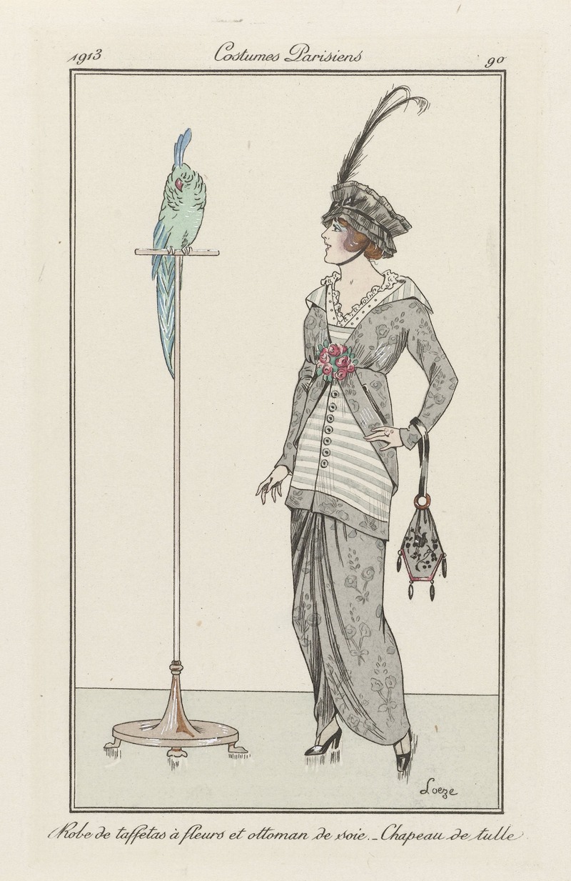 Anonymous - Journal des Dames et des Modes – Robe de taffetas à fleurs