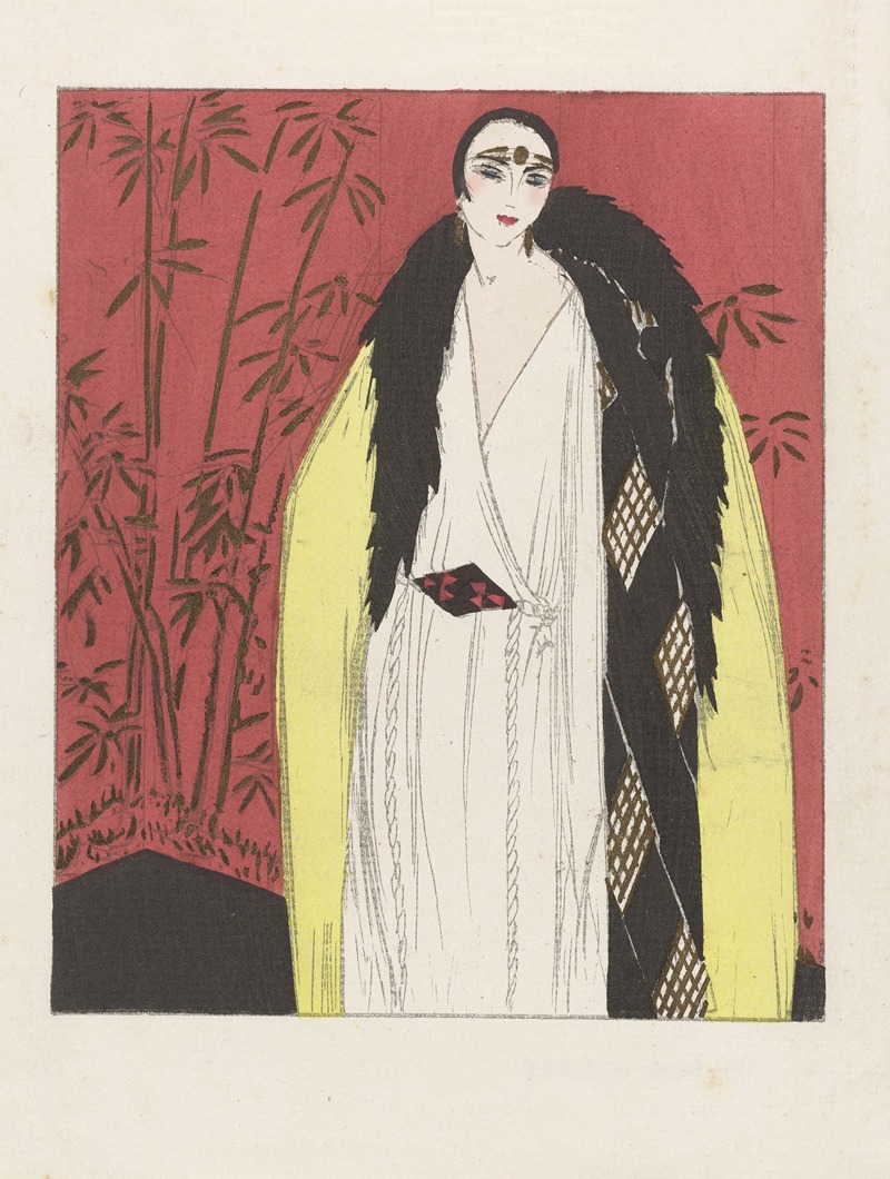 Anonymous - Woman in a yellow coat trimmed with fur