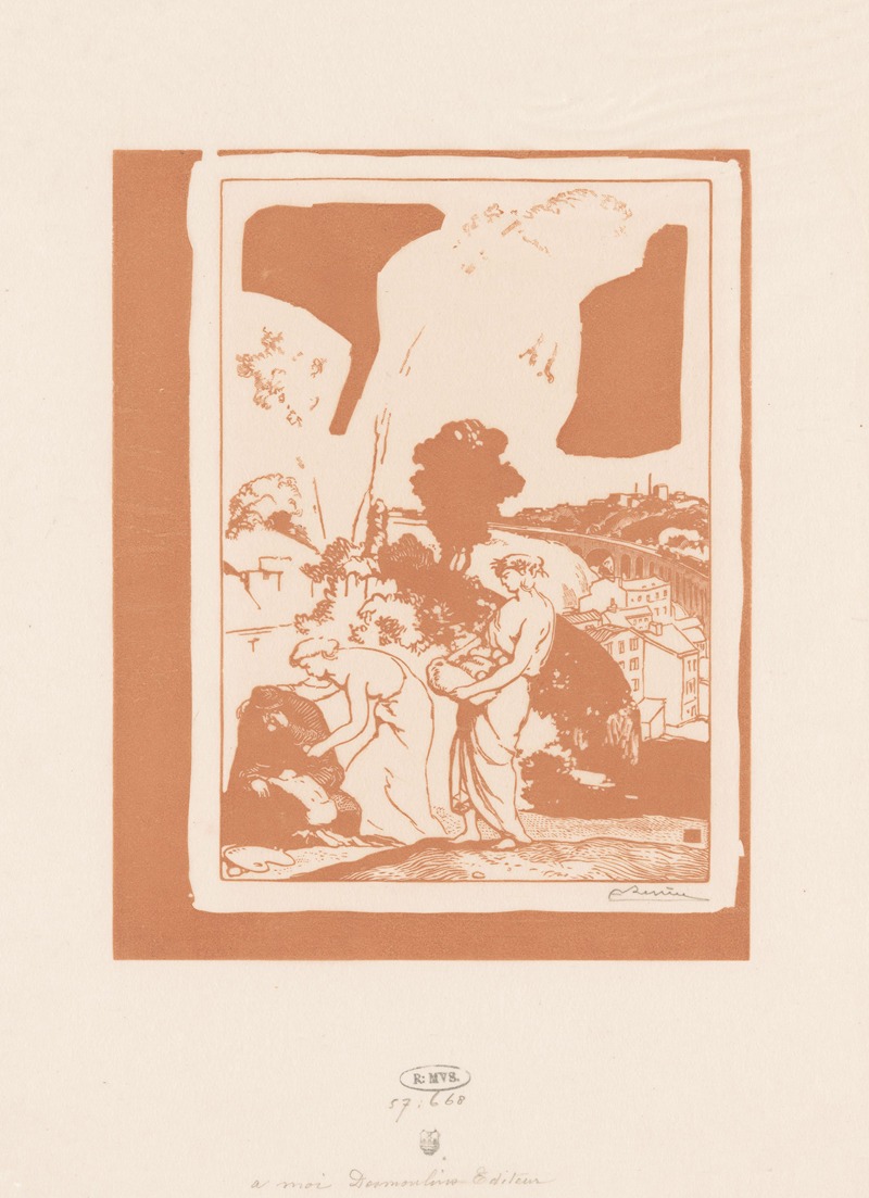 Auguste Lepère - La Musique et la Poesie secourant les Artistes