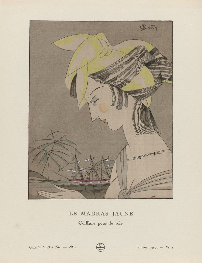 Charles Martin - Gazette du Bon Ton – Le madras jaune Coiffure pour le soir