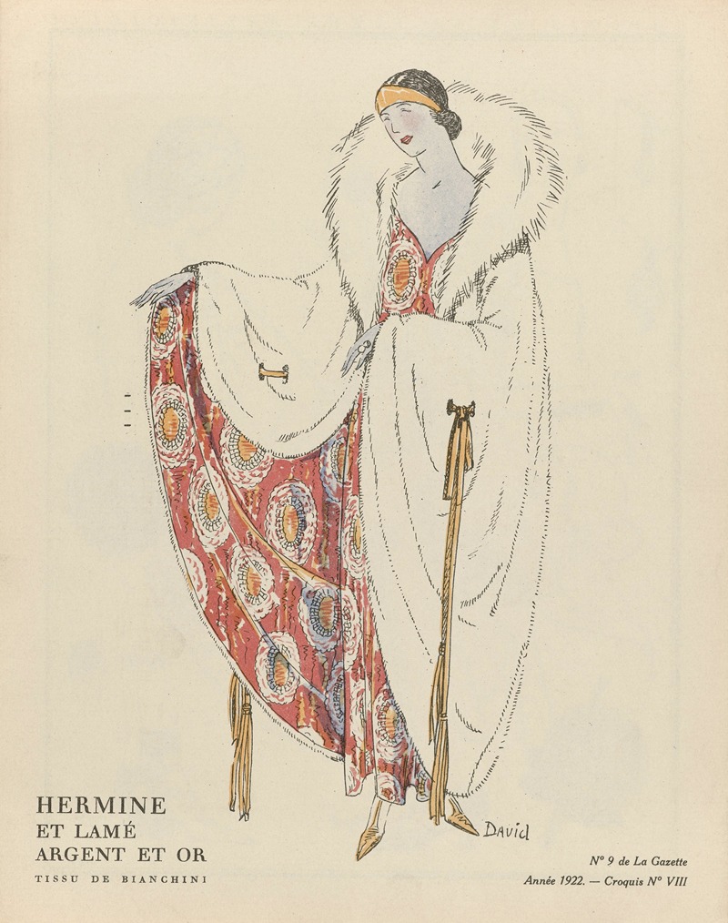 David - Hermine et lamé argent et or Tissu de Bianchini