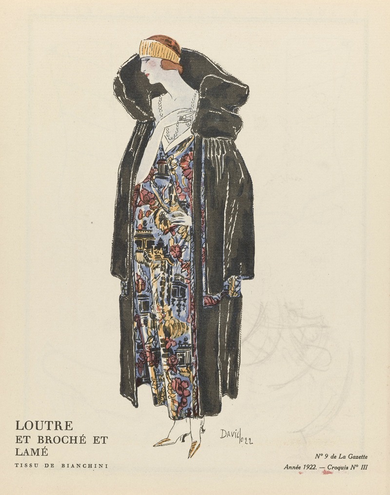 David - Loutre et broché et lamé, Tissu de Bianchini