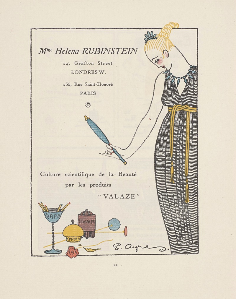E. Ayres - Gazette du Bon Ton – Advertentie Helena Rubinstein