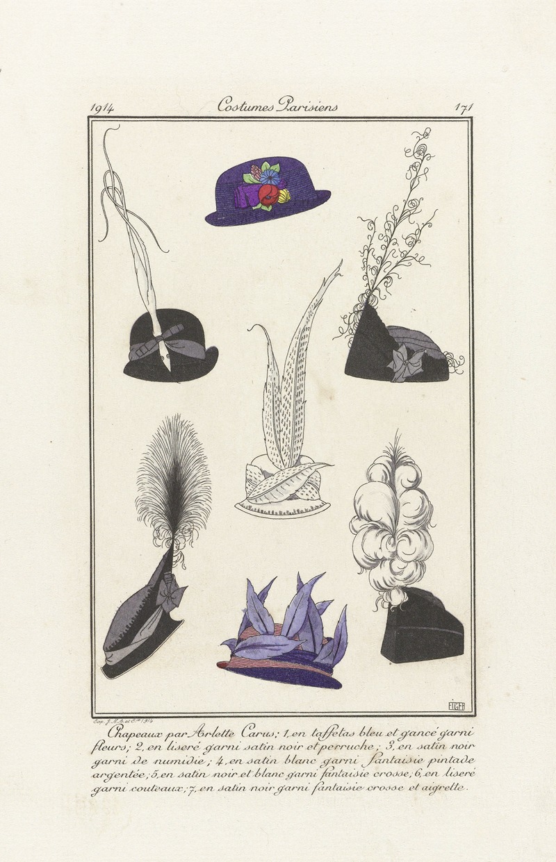 Eiger - Journal des Dames et des Modes – Chapeaux par Arlett