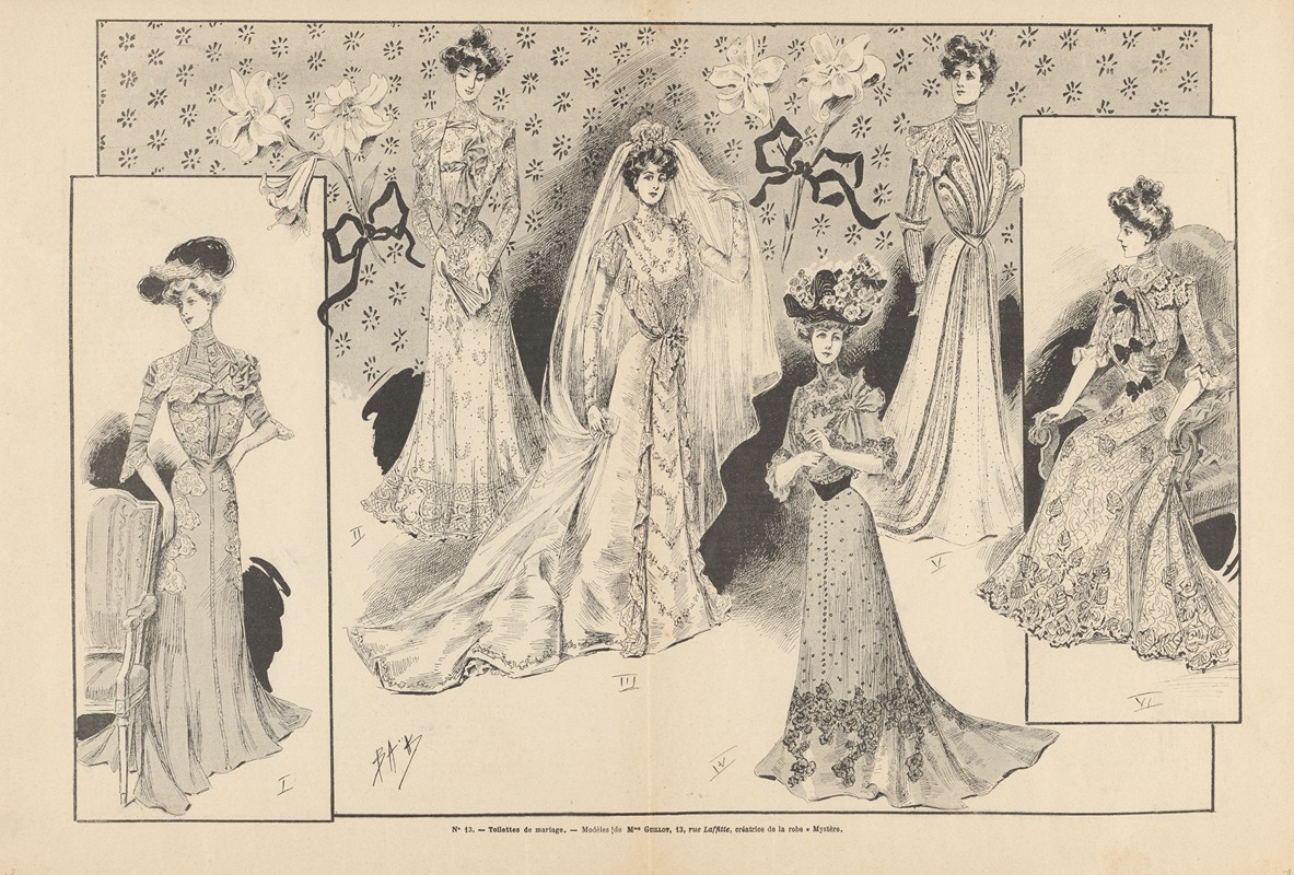 Félix Fournery - La Nouvelle Mode, No. 23 Toilettes de mariage