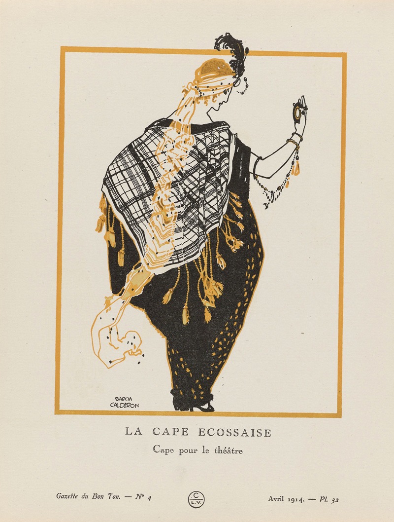 Garcia Calderon - Gazette du Bon Ton. Art – La cape ecossaise Cape pour le théâtre