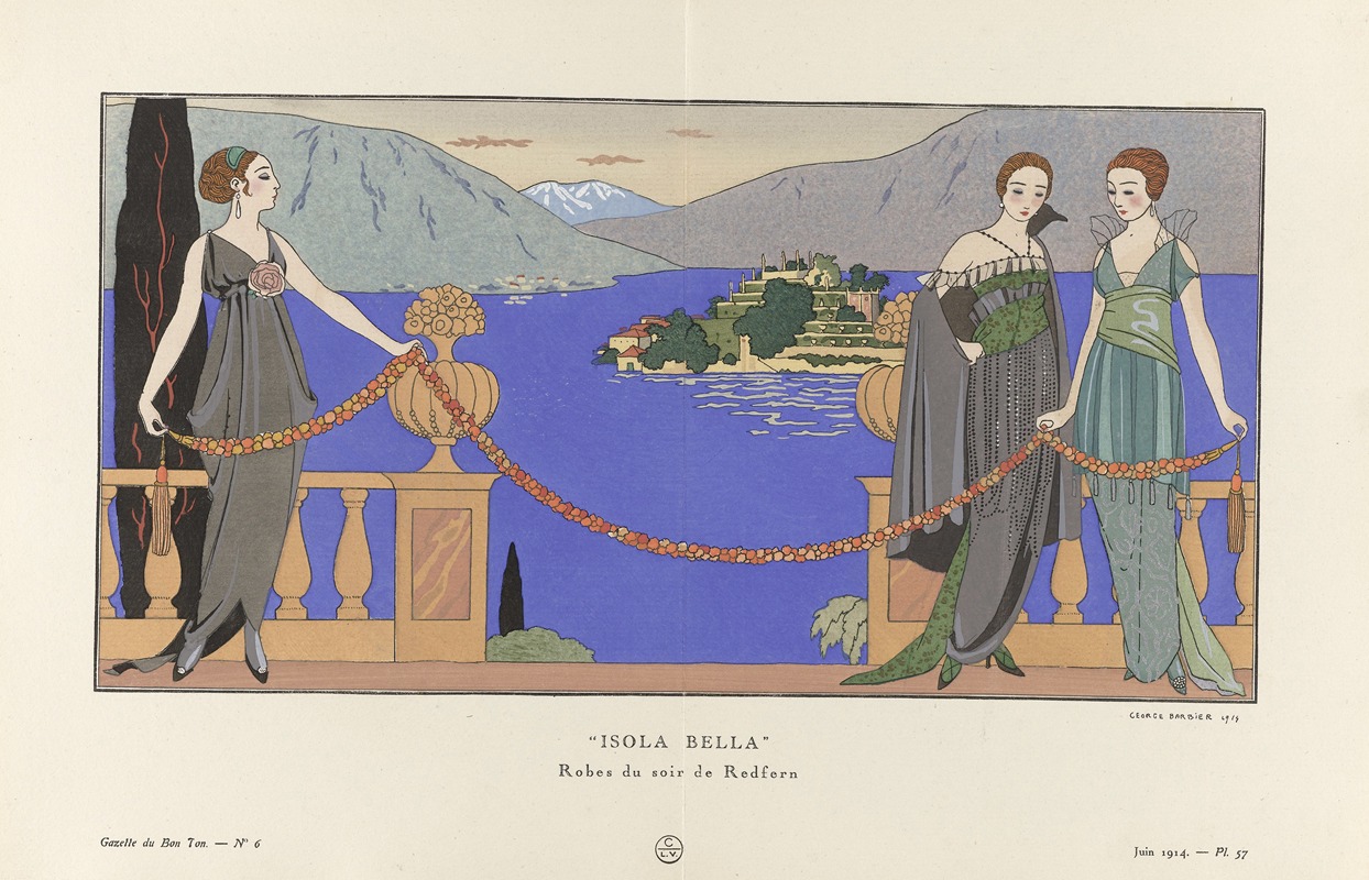 George Barbier - Gazette du Bon Ton – Isola Bella Robes du soir de Redfern