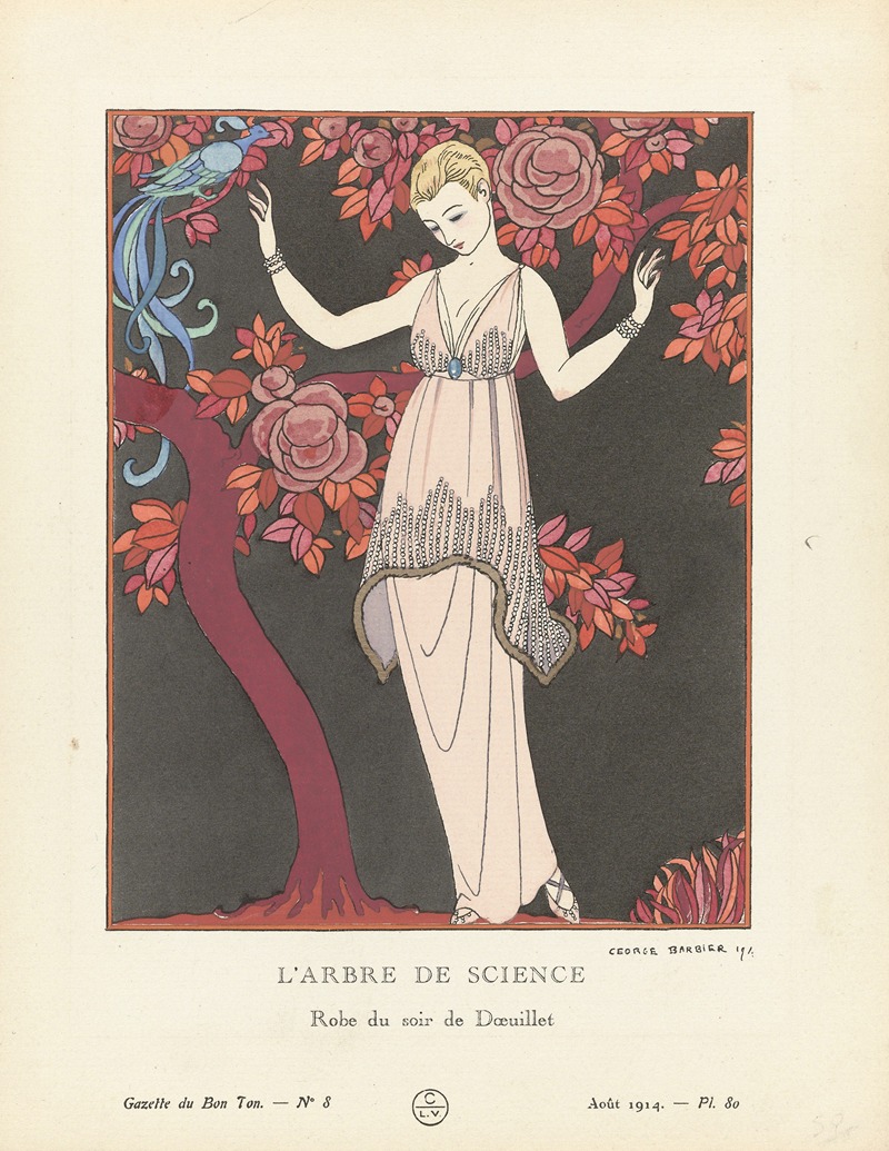 George Barbier - L’Arbre de science Robe du soir de Doeuillet