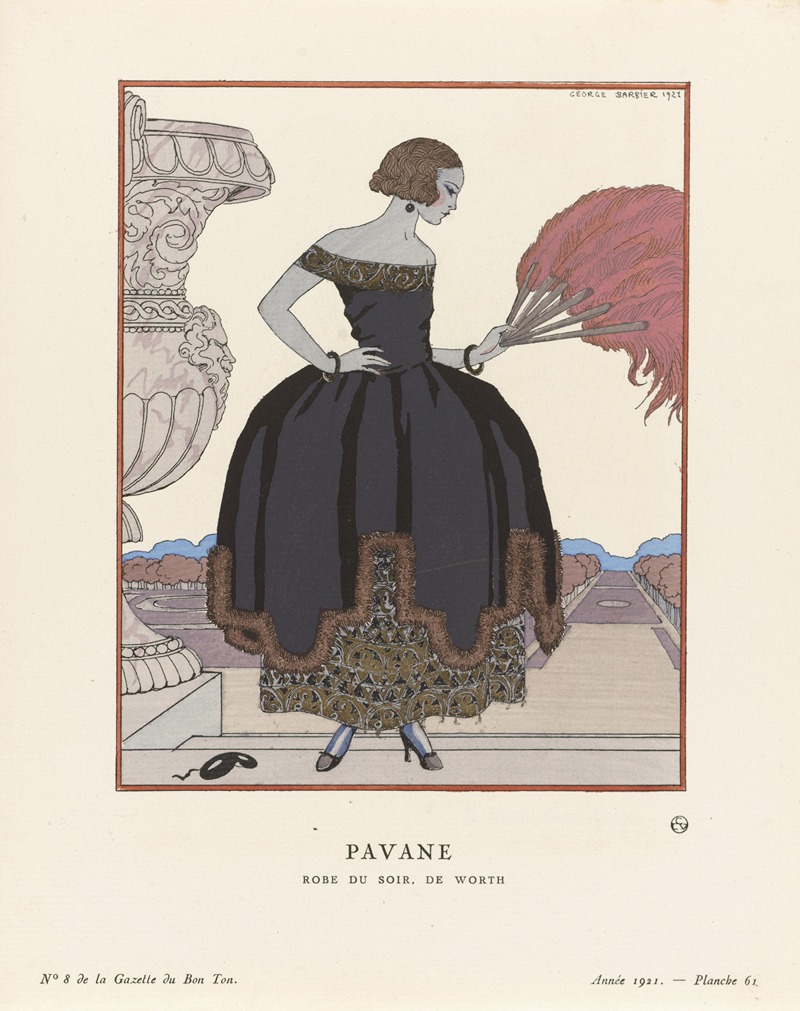 George Barbier - Pavane Robe du soir, de Worth