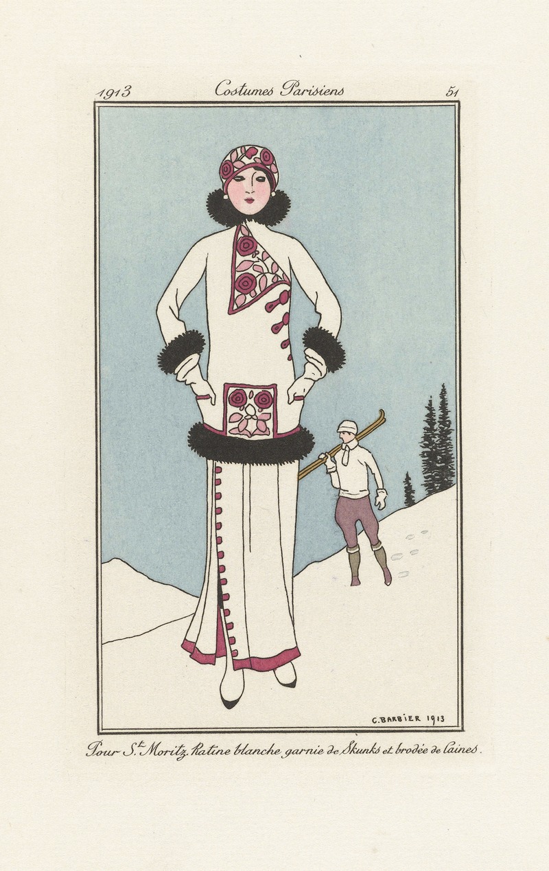 George Barbier - Journal des Dames et des Modes – Pour St. Moritz