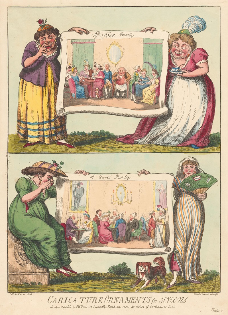 George Cruikshank - A Tea Party, A Card Party
