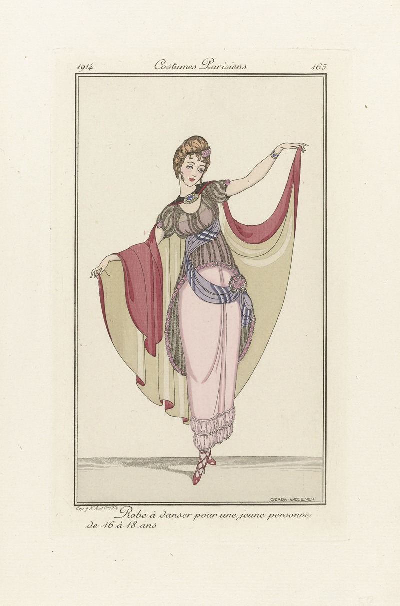 Gerda Wegener - Journal des Dames et des Modes, Costumes Parisiens. No. 165 Robe à danser