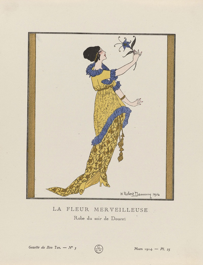 H. Robert Dammy - La fleur merveilleuse, Robe du soir de Doucet